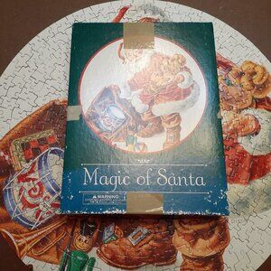 Vintage Current Jigsaw Puzzle Christmas Magic of Santa Round 500 Pieces Missing